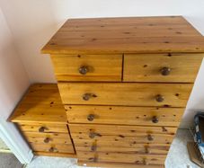chest of drawers and two bedside lockers
