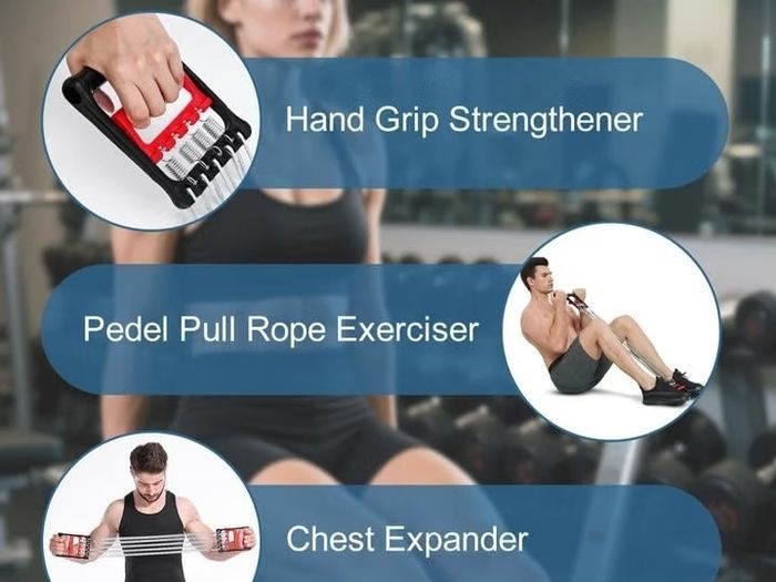 Tummy Trimmer Hand Gripper Chest Expander COVVY 3 in 1 Pull-up Bars Spring Exerciser Elastic Sit Up Pull Rope Home Fitness Equipment