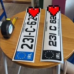 Sticker number plates