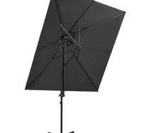 Cantilever Umbrella with Double Top Anthracite 250x250 cm