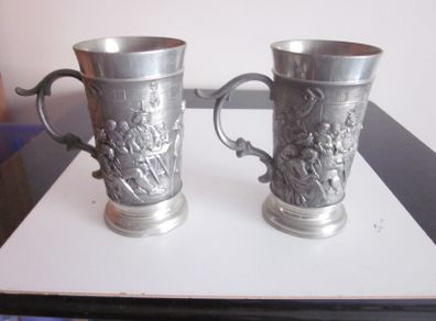 Vintage Pair of Reid Zinn Germany Pewter Stein