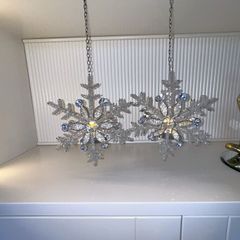 2 Fabulous Silver with Crystal & Delmonte Stones Hanging Candle Holders