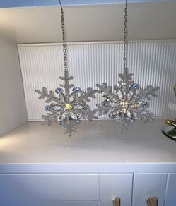 2 Fabulous Silver with Crystal & Delmonte Stones Hanging Candle Holders