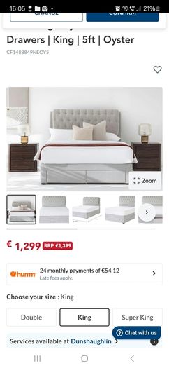 king size bed frame & mattress