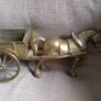 Amazing Large Heavy (9kg) Brass Shire/Farm Horse And Hay Cart Image 5