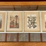 4 Vintage Original Framed Hummel Print Postcards Image 2