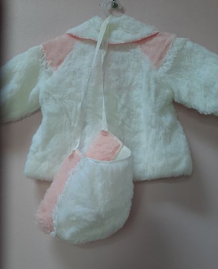 New vintage baby fur coat and hat