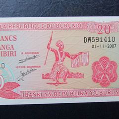 Burundi 2007.20 Francs.Uncirculated Banknote.