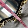 Baroque style vintage gold wall mirror. Size approx 20in x 29in. Image 9