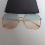 CHRISTIAN DIOR LKSA9 CD logo gold trim light blue square frame sunnies Image 5