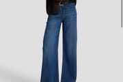 Lee Dark Blue Stella High Rise Wide Leg Jeans 28W31L