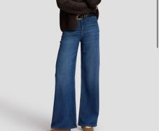 Lee Dark Blue Stella High Rise Wide Leg Jeans 28W31L