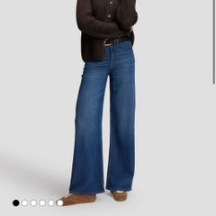Lee Dark Blue Stella High Rise Wide Leg Jeans 28W31L