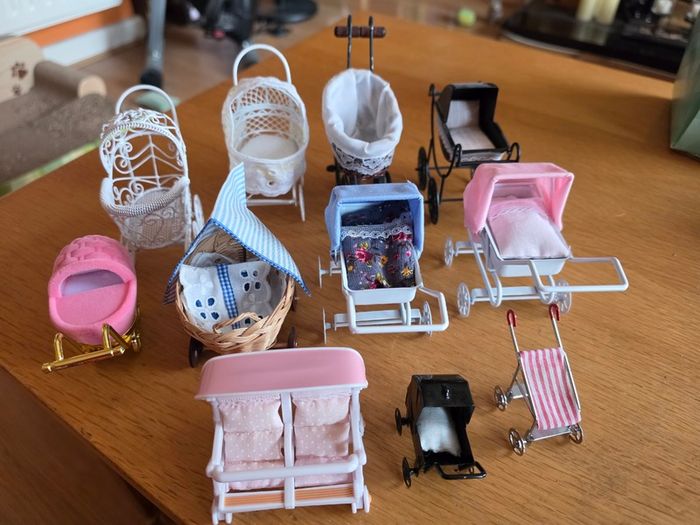 Prams for dolls house nursery
