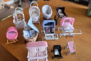 Prams for dolls house nursery