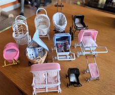 Prams for dolls house nursery