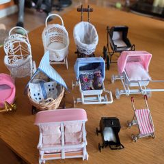 Prams for dolls house nursery