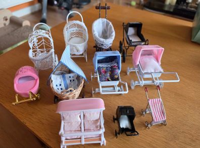 Prams for dolls house nursery
