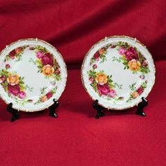 Set Of 2 Royal Albert OLD COUNTRY ROSES  Butter Plates