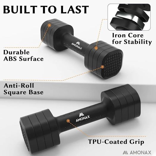 Adjustable Dumbbells Set, 1kg/2kg/3kg/4kg/5kg Dumbbell Pair, 4-in-1 and 5-in-1 Weights Dumbbells Set Women Men, Free Weights for Home Gym, Workout Hand Weights for Strength Training