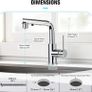 3 Function Sprayer Pull Out Mixer Tap - 360 Swivel Single Handle Tap for Bathroom or Kitchen - Chrome Image 6