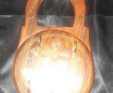 Brass and Wood Lock Key Holder