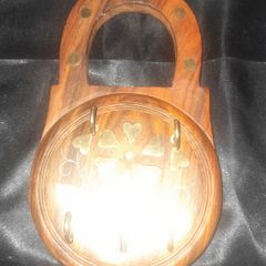 Brass and Wood Lock Key Holder