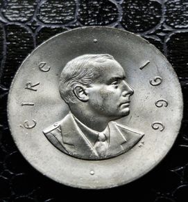 Silver Padraig Pearse 10 Shilling 1966 UNC coin