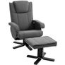 Rocking recliner with footstool, Gray Image 7