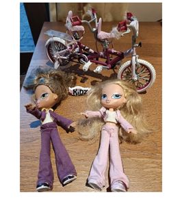 Bratz kids Yasmin and Chloe and bike