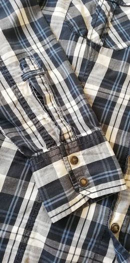 Diesel Mens blue/white check long sleeve Shirt with snap buttons Medium size