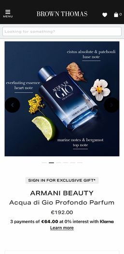 Armani Aqua di Gio 200ml parfum for him