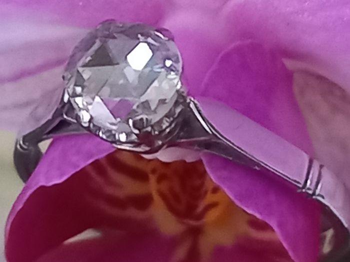 Antique Diamond 18ct White Gold Solitaire Ring