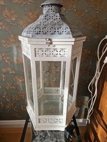 Large lantern with fairy lights