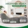 Big Bean Bag Lounger Chairs Large Beanbag Chair for Adults Bean Bag Sofa with Memory Foam Filled for Living Room, Bedroom or Balcony (Stripe Grey) Image 6