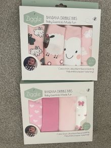 Ziggle Bandana Baby Dribble Bibs 2 x 4 pack