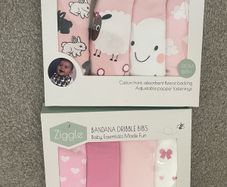 Ziggle Bandana Baby Dribble Bibs 2 x 4 pack