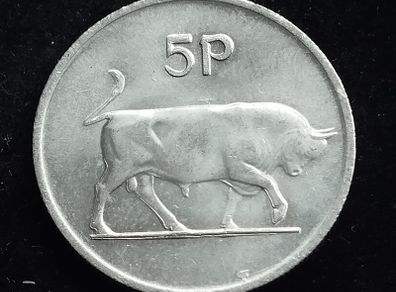 Ireland - 1986 - ERROR - 5 Pence  - Bull - High Grade - KM.22 - [2015]