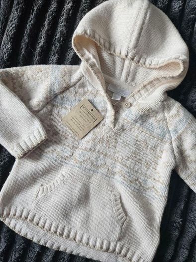 The Little White Company Knitted Jumper with Hood