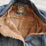 Vintage denim cotton faux fur warm lined jacket with three pockets in very good condition see last three photos for exact measurements FREE STANDARD POSTAGE INCLUDED Image 5
