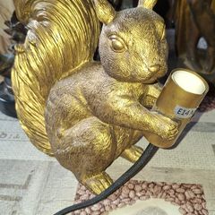 Gold Resin Squirrel Table Lamp, Postage Available or Collection