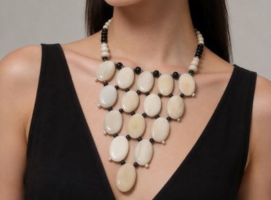 Vintage ox bone necklace