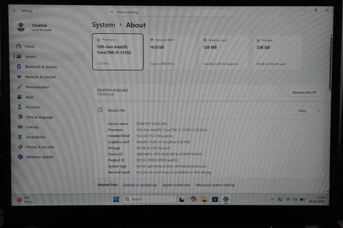 Lenovo ThinkPad X13 Gen 4 | i5-1335U | 16GB LPDDR5 | 256GB SSD | 100% Battery