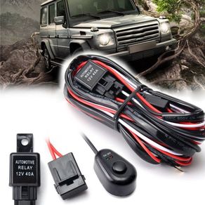 Car Van Camper Truck Auto Driving Fog Spot light Wiring Harness Kit LED Work Button Light Bar Cable 40A 12V