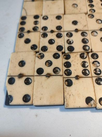 Circa 1900 Bone and Ebonised Domino Set