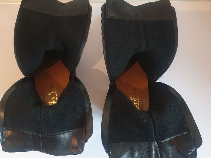 Soffice Sogno Ladies Black Italian Patent Leather Crocodile Print Ankle Boots UK3 New CAN POST