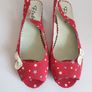 Flydoz Ladies Red Slingback Shoes With Stars & Bows New With Box Size UK4 EU37 CAN POST Image 7