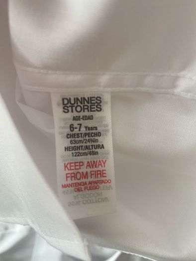 3 dunnes white shirts (new/as new) age 6-7