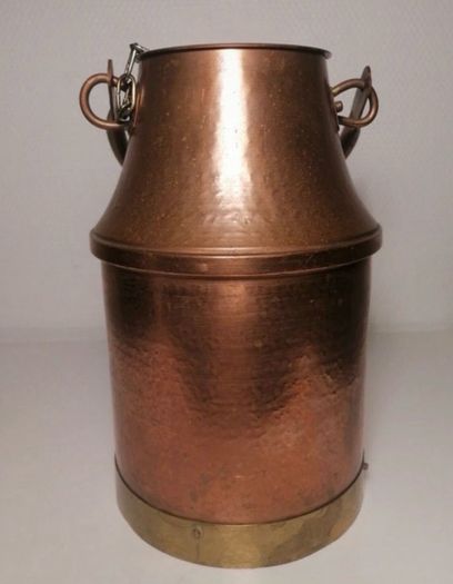 Vintage copper and brass milk churn