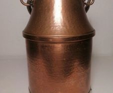 Vintage copper and brass milk churn